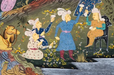 Drinking Party Outdoors by River or Lake (detail)